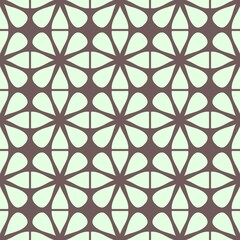 Orangy Red floral geometric seamless pattern with repeating ornamental shapes for wallpaper and fabric design