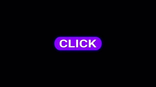 Highlights Click button animation on black background, click to start icon animated with alpha channel. 