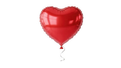 Single red heart shaped balloon floating alone
