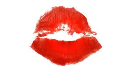 Passionate Red Lipstick Kiss Print