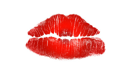 Passionate Red Lipstick Kiss Print