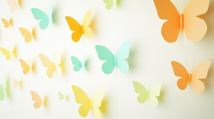 Dancing Pastel Butterflies Fill a Soft Luminous Background in Motion
