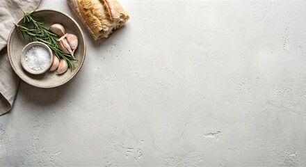 Editorial Food Flat Lay Background with Negative Space