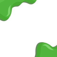 Fototapeta premium Green Organic Liquid Shape Background. Abstract Green Organic Corner Shape. Green Fluid Organic Form Isolated