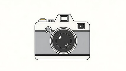 Simple Line Art Vintage Camera Illustration Device Icon Design