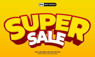 3D Vector EPS Text Effect Design Advertising Super Sale Design Template