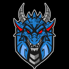 blue dragon mascot logo