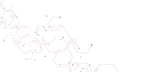 Fototapeta premium Abstract white background with colorful hexagon pattern design.