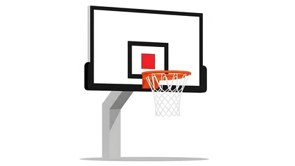 Simple Flat Basketball Hoop with Board and Net for Sport Equipment