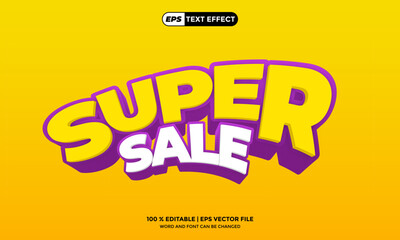 3D Vector EPS Text Effect Design Advertising Super Sale Design Template