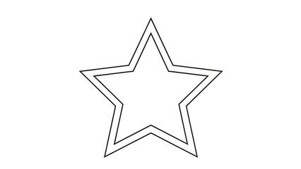 Minimalist Outline Double Line Star Geometric Shape Symbol Graphic Element