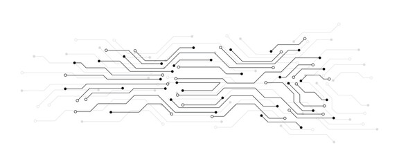Obraz premium Abstract blue glowing line technology circuit board background design. Communication dot and line speed internet concept. Vector illustration