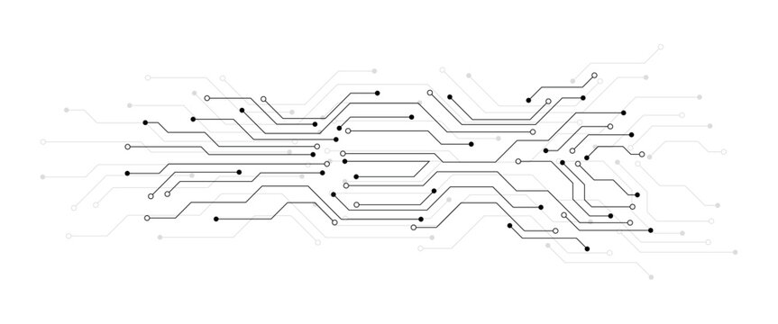 Abstract blue glowing line technology circuit board background design. Communication dot and line speed internet concept. Vector illustration
