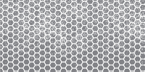 modern grunge hexagon pattern with distortion for creative editable background.
