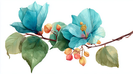 Watercolor Style Botanical Illustrations