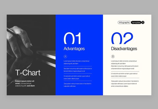 T Chart Infographic in Modern Corporate Business Presentation Style