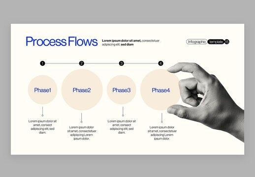 Process Flow Infographic in Modern Corporate Business Presentation Style