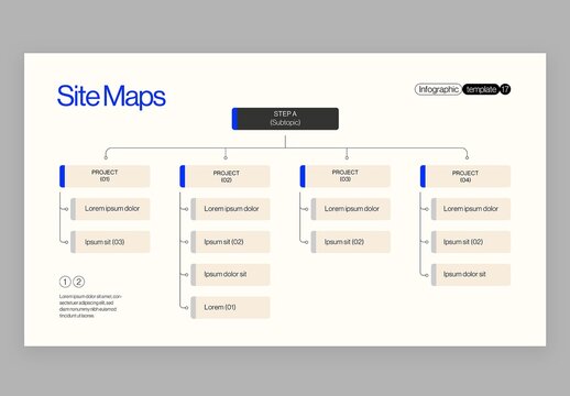 Site Map Infographic in Modern Corporate Business Presentation Style