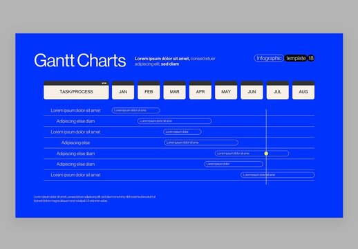 Gantt Chart Infographic in Modern Corporate Business Presentation Style