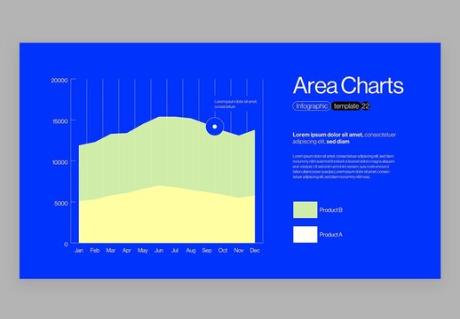 Area Chart Graph Infographic in Modern Corporate Business Presentation Style