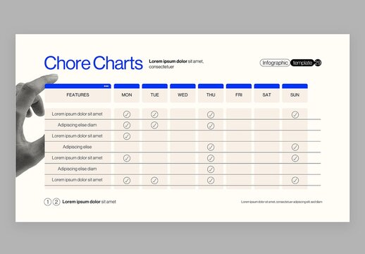 Chore Chart Infographic in Modern Corporate Business Presentation Style