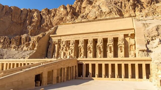 Ancient Egyptian Temple of Hatshepsut - A Historical Architectural Marvel.