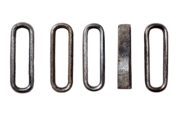 Metal Chain Links on White Background