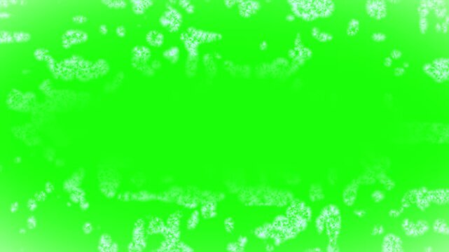 Animated frozen ice effect on green screen. 4k video.