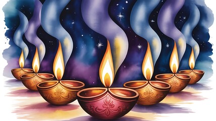 Set Of Diyas For Diwali Decoration