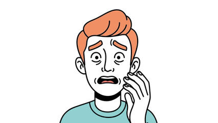 Obraz premium Cartoon Man with Shocked Expression 