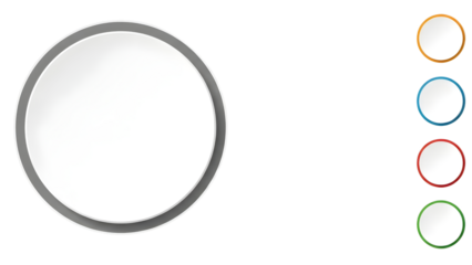 Modern Circular Buttons Set With White And Colored Borders