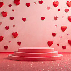 gradient valentine s day background with red heart