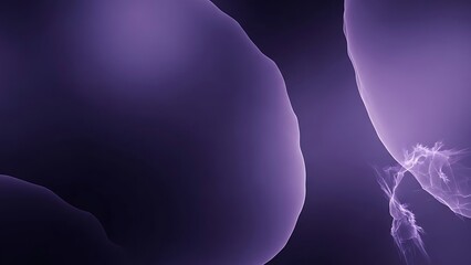 Deep purple ethereal abstract background with flowing organic shapes and glowing light wisps