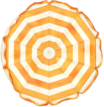 Yellow beach umbrella watercolor 