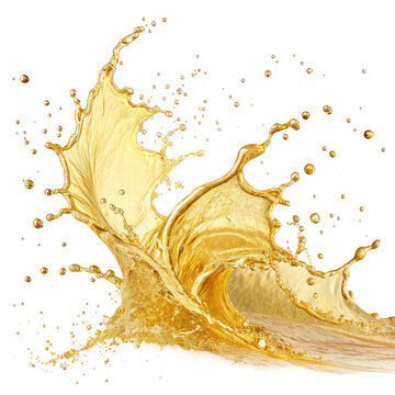golden color splash ,isolated on transparent background png