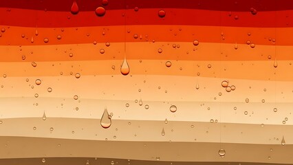 Vibrant orange and red abstract background with stylized liquid droplets and layered waves