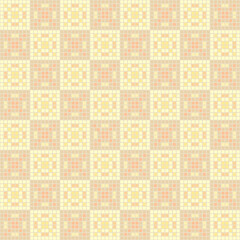 abstract flowers of hand drawn squares. vector seamless pattern. embroidery template. sun color repetitive background. modern decorative art. geometric fabric swatch. continuous textile design