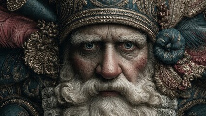 Sinterklaas celebration portrait of traditional dutch holiday figure in ornate costume