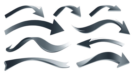 Curved Arrow Vector Set for Business and Marketing Design