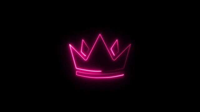 neon line blank vip crown backdrop with golden frame for casino royal or grand hotel logo king queen icon 4k