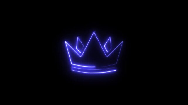 neon line blank vip crown backdrop with golden frame for casino royal or grand hotel logo king queen icon 4k