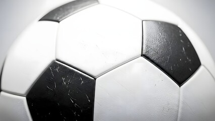 Used soccer ball with scuff marks on surface