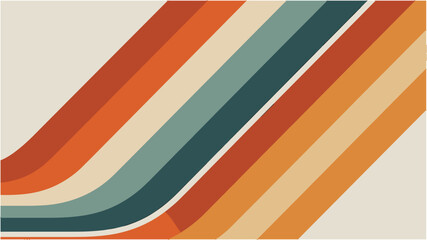 Retro abstract background with curving colorful stripes in vintage color palette