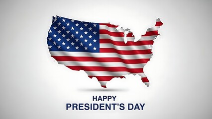 Happy president s day usa celebration with patriotic american flag map