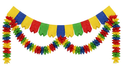 Colorful indian toran door hanging decoration for festive occasions isolated on transparent background