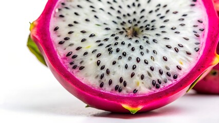 dragon fruit slice macro with bright color