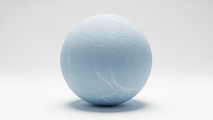 Smooth oval shaped light blue stone or crystal object on white background