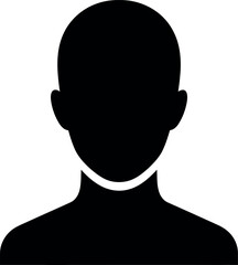A black silhouette of a person's head and shoulders