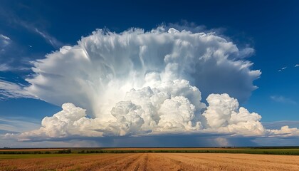 Dramatic storm clouds gather over vast golden wheat field landscape