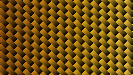 Golden brown metallic woven pattern with a textured, three-dimensional appearance, creating a visually rich and intricate background graphic.
